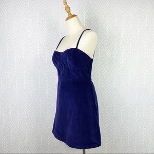 URBAN OUTFITTERS UO After All Corduroy Bustier Dress in Navy.